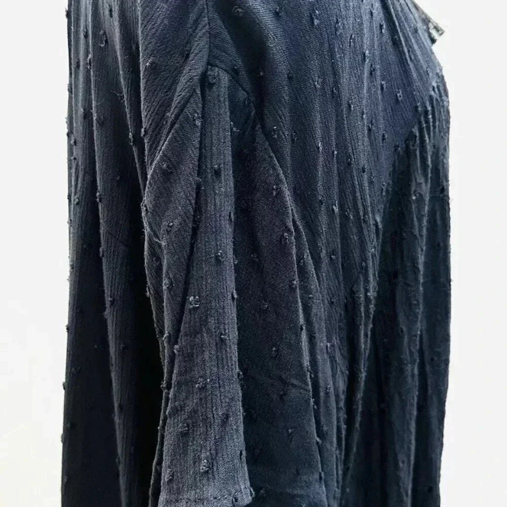 NWT SONOMA Women Short Sleeve Pullover Keyhole Neck Lined Black Maxi Dress Sz 4X - Picture 5 of 12